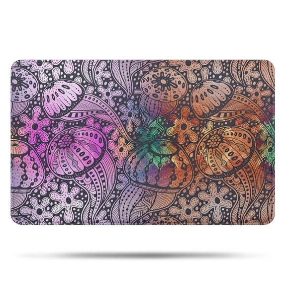 Multicolor Paisley and Floral Pattern Bathroom Rugs Mat,Non Slip Microfiber Bathroom Rug,Rubber Backing,Soft Bathroom Mats for Bathroom Floor,Tub and Shower,20x32in(50x80cm)