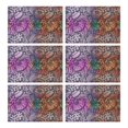 thumbnail image 1 of Multicolor Paisley and Floral Pattern Summer Placemats Table Placemats Set Of 6-Linen Kitchen Washable Placemats Table Mats 11.8"x17.7" Non-Slip Heat Resistant, 1 of 5