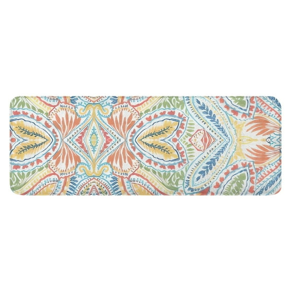 Multicolor Paisley Pattern Kitchen Rug Mat,Kitchen Runner Rugs Non Skid Washable,Decorative Kitchen Floor Mats for Kitchen,Sink,Laundry,17"x47.2"
