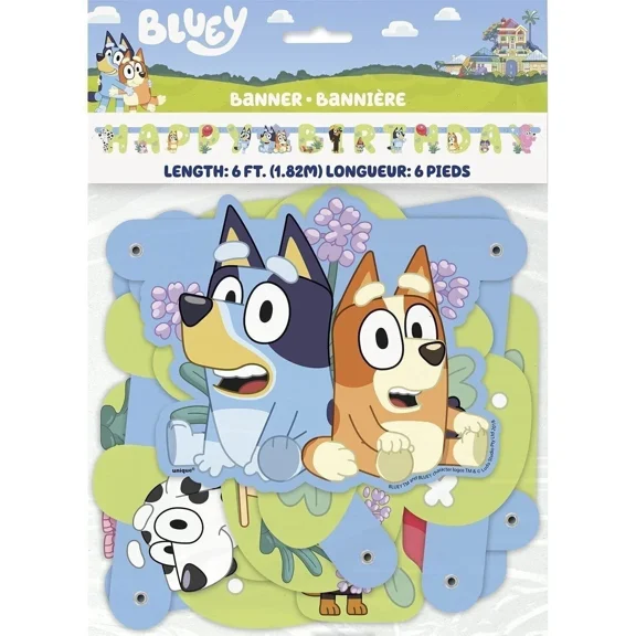 Multicolor Paper Jointed Banner (Pack Of 1) - 6 Ft. - Adorable Bluey Design, Per