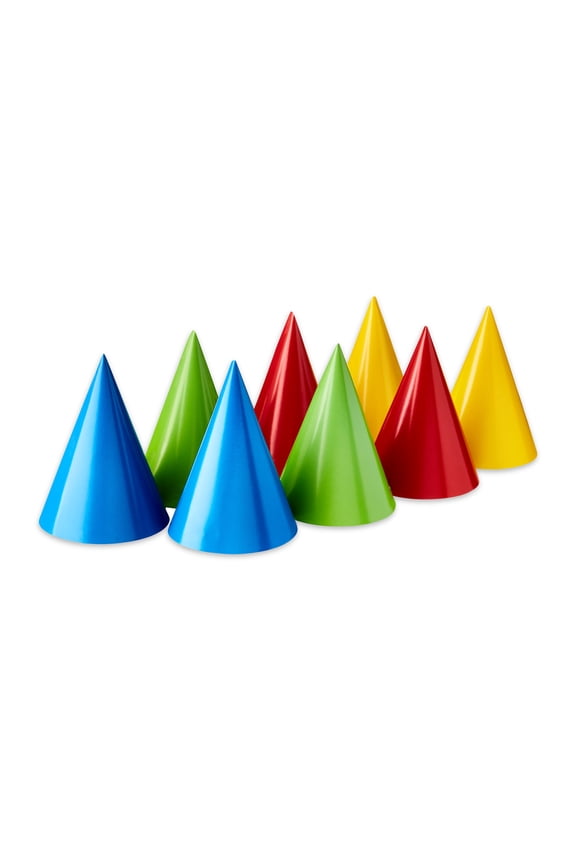 Multicolor Paper Party Hats, 8 Count, by Way To Celebrate