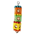 thumbnail image 1 of Multicolor Parrot Wood Building Block Toy with Pinecones for Cage Hanging Play and Grinding Exercise, Multicolor, 1 of 6