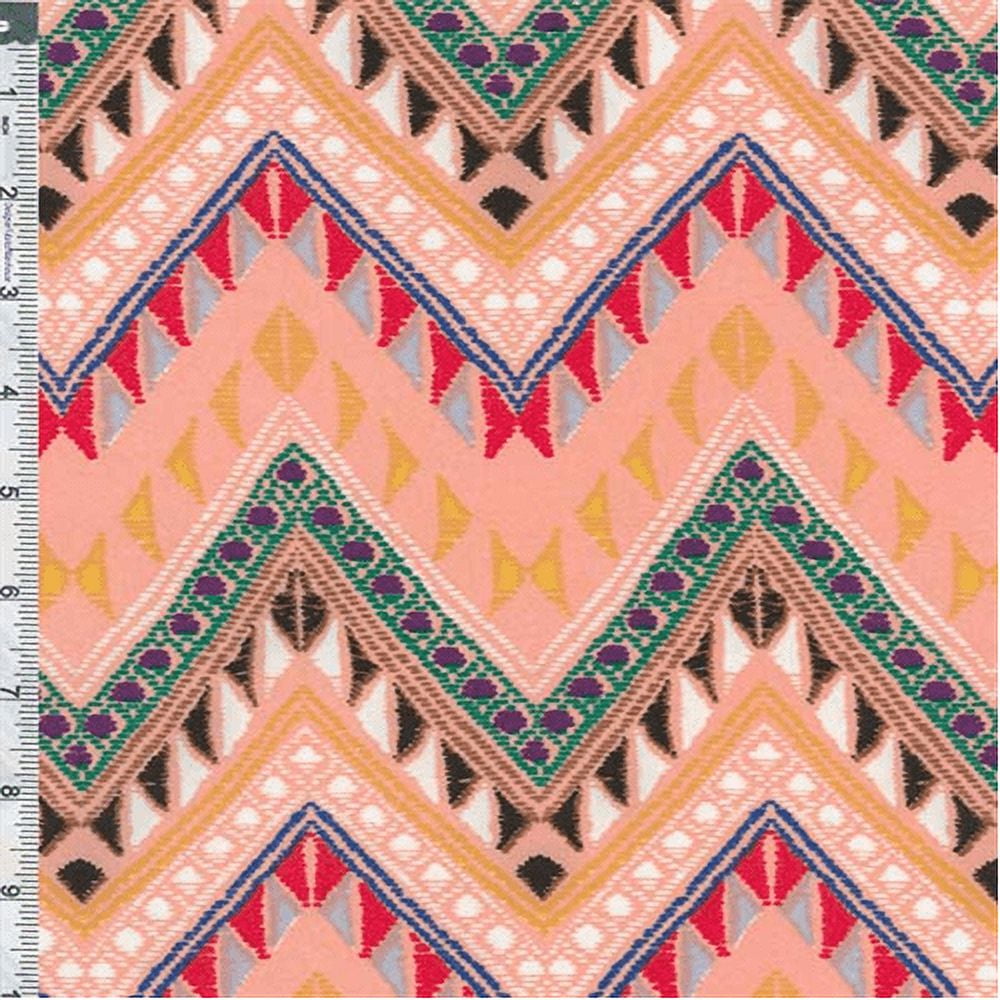 Multicolor Peached Indian Blanket Print Knit, Fabric Sold By the Yard
