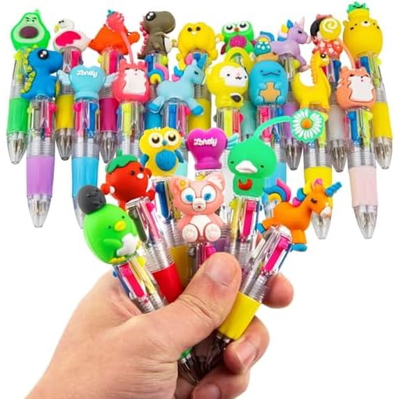Multicolor Pen in One - 4-in-1 Cute Pens for Kids - 24 Ballpoint Pens for Birthdays and Children's Parties - Fun Gifts Assorted Lnk Kawaii Pens$$Office