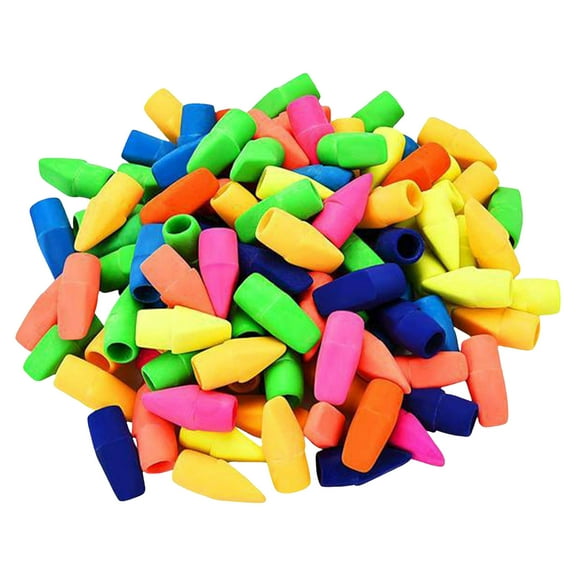 Multicolor Pencil Top Erasers - Correction Supplies for Students Stationery Toppers for and Crafting Needs