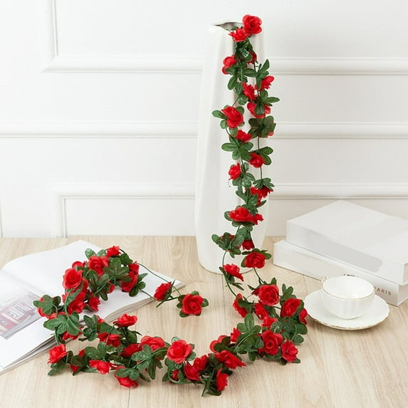 Multicolor Peony Flower Garland | Artificial Silk Hanging Vine with Ivy Leaves | 96-Inch Wedding Arch Decor for Parties, Walls & Tables