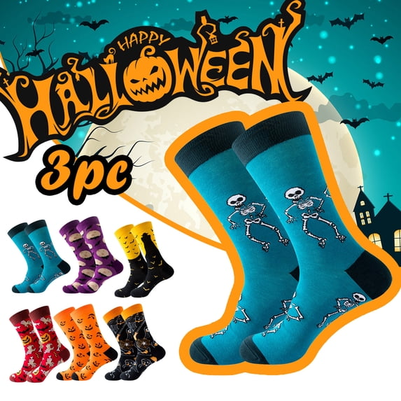 Multicolor Plus Size Compression Socks For Women&Men Halloween Socks Cotton Blend Crazy Cute Embroidered Pattern Ankle Sock Cotton,Women's Gift One Size