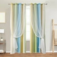 thumbnail image 1 of Blackout Curtains for Bedroom with White Sheer Layered | 39"W x 51"L Multicolor Polyester Bedroom Curtain Panel for Bedroom Living room | Curtains Pack of 2 with Metal Grommets, 1 of 9