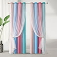 thumbnail image 1 of Blackout Curtains for Bedroom with White Sheer Layered | 39"W x 51"L Multicolor Polyester Bedroom Curtain Panel for Bedroom Living room | Curtains Pack of 2 with Metal Grommets, 1 of 8