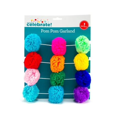 Multicolor Pom Pom Garland, Way to Celebrate, All Occasions