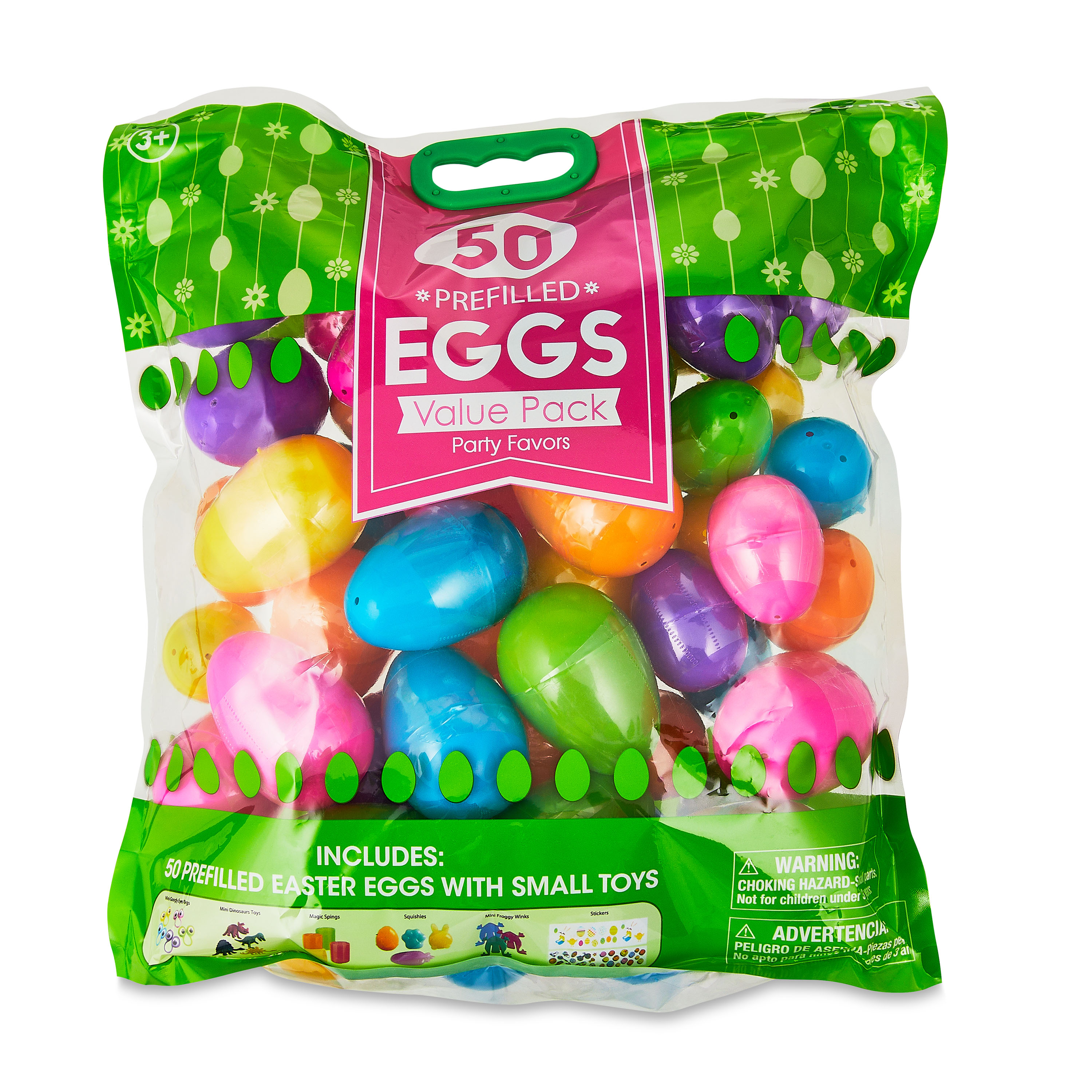 Multicolor Prefilled Plastic Easter Egg Party Favors, 50 Count, by Way To Celebrate - image 1 of 5