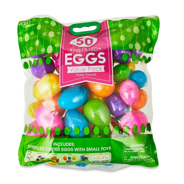 Multicolor Prefilled Plastic Easter Egg Party Favors, 50 Count, by Way To Celebrate