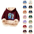 thumbnail image 1 of Multicolor Print Hooded Sweatshirt For Kids – Cozy Lleece Sweatshirt With Graphic Hoodie For Boys And Girls, 1 of 4