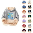 thumbnail image 1 of Multicolor Print Hooded Sweatshirt For Kids – Cozy Lleece Sweatshirt With Graphic Hoodie For Boys And Girls, 1 of 4