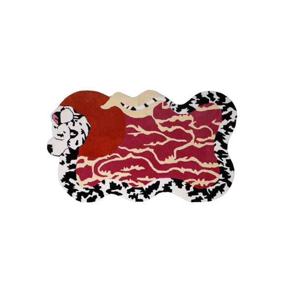 Multicolor Python Hand Tufted Yogic Asana Mat from Mirzapur
