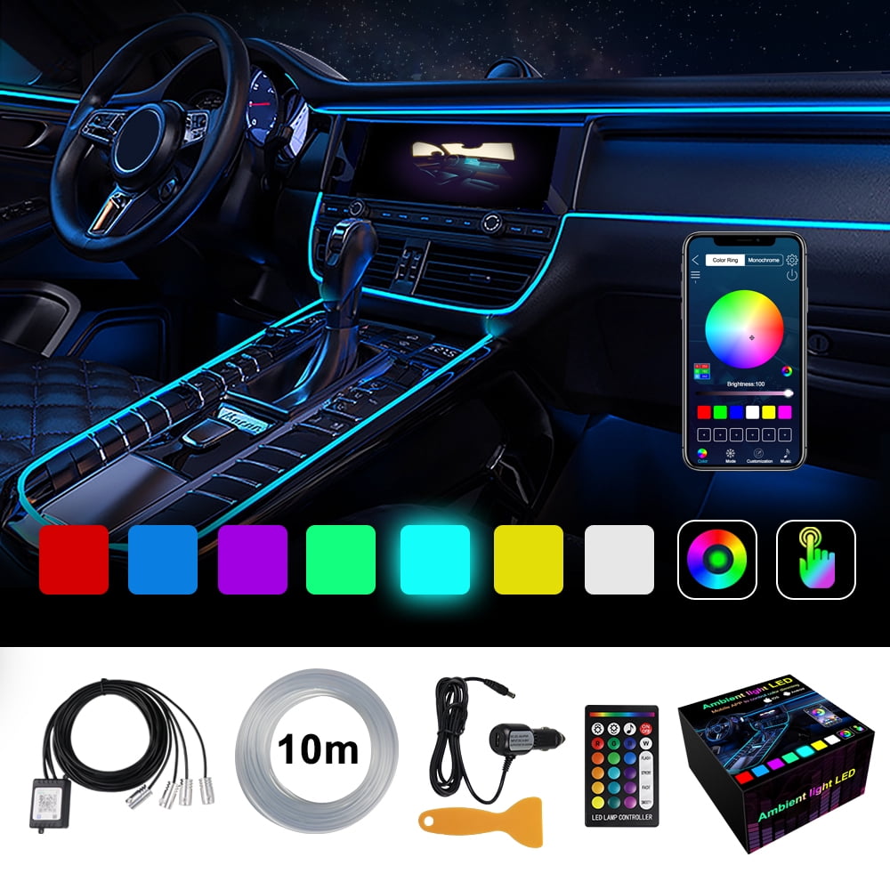 Multicolor RGB Sound Active Automobile Atmosphere Ambient Lighting Kit ...