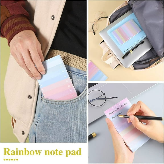 Multicolor Rainbow Notebook Pocket Mini Portable Memory Notebook Office Notepad Organizer Multifunctional Memo Pad for Youth Adults College Students, Office Home