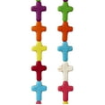thumbnail image 1 of Multicolor Reconstituted Stone Cross Beads - 15mm by Bead Landing, 1 of 2
