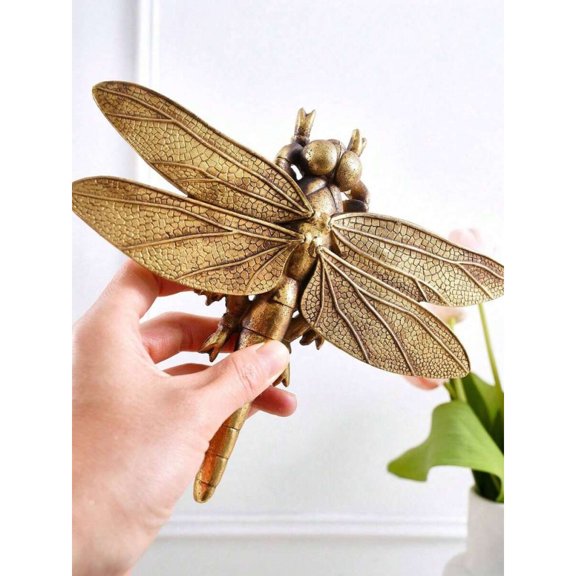 Multicolor Resin Dragonfly Wall Hanging Home Decor Ornament With Detailed Wing Texture