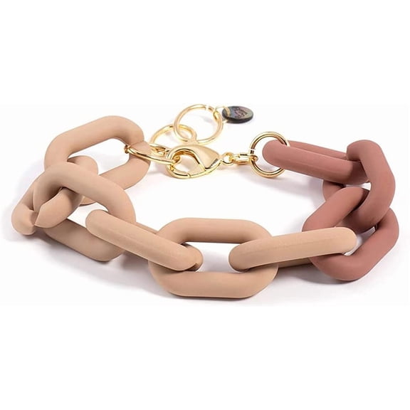 Multicolor Resin Lightweight Summer Chunky Thick Link Chain Bracelets Trendy Y2k Rainbow Candy Color Thick Paperclip Chain Bracelet for Women Girls Teen Surfer Beach Jewelry