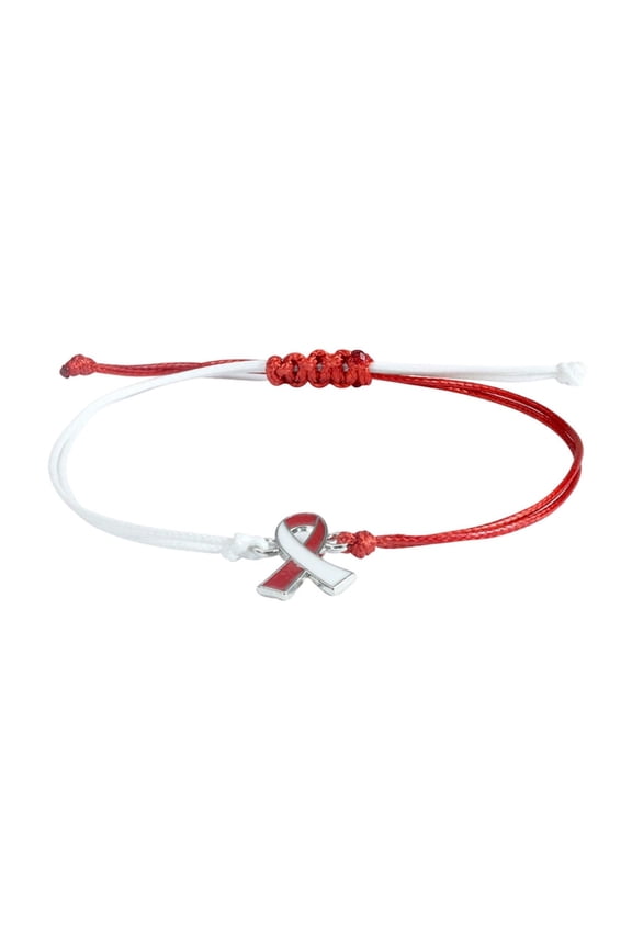 Multicolor Ribbon Awareness Bracelet Adjustable Woven Support Cause Jewelry Inspirational Gift for Health Charity Symbol Encouragement Reminder