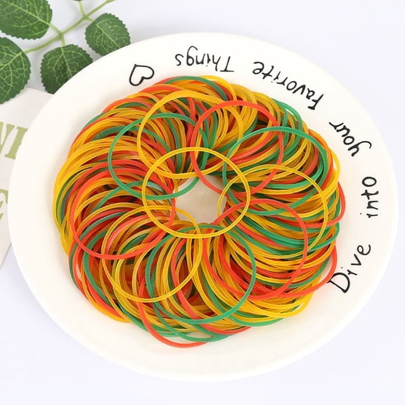 Multicolor Rubber Bands, 3-Color Pack (Yellow, Red, Green), 50g per Bag, 2.0-inch Diameter, Universal Supplies for Office and Home