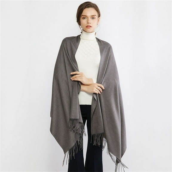 Multicolor Scarf Women Pashmina Scarf Soft Solid Plain Shawl Wrap Fashion Warm Neck with Fringes