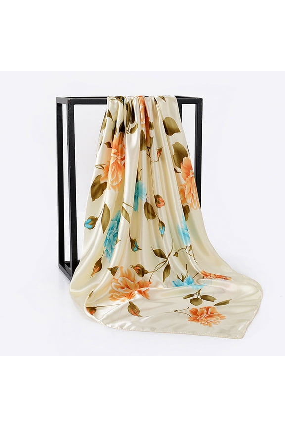 Multicolor Scarf for Women 90X90CM Women Point Printing Scarf Fashion Retro Female Multipurpose Shawl Scarf on Sale Clearance