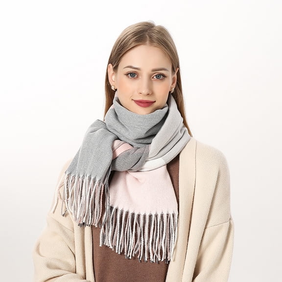 Multicolor Scarfs Scarf Autumn Winter Women Fashion Plaid Printed Keep Warm Scarf with Tassels Long Scarves Wrap Shawl 70.86x27.55 INCH