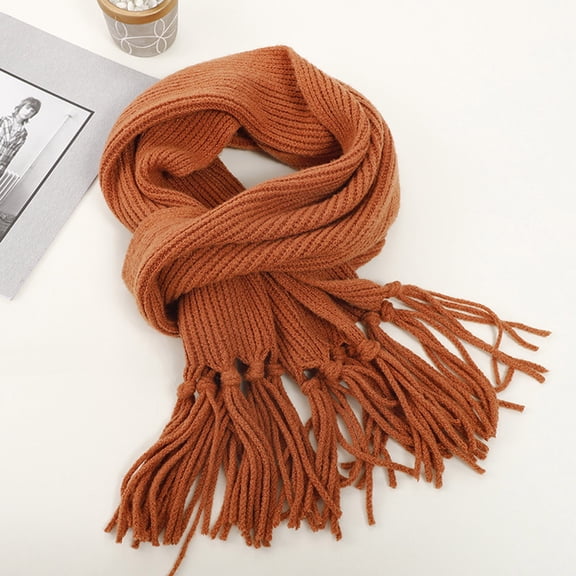 Multicolor Scarfs Scarf Winter Solid Kint Feel Pashmina Shawls Wraps Ladies Light Scarf Warm Scarves Womens Long Shawl Wraps Large Scarves Knit Tassel Scarf