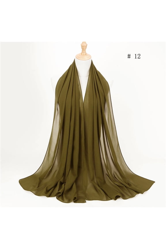 Multicolor Scarfs Scarf Women Plain Bubble Chiffon Scarf Hijab Wrap Printe Shawls Headband Muslim Hijabs