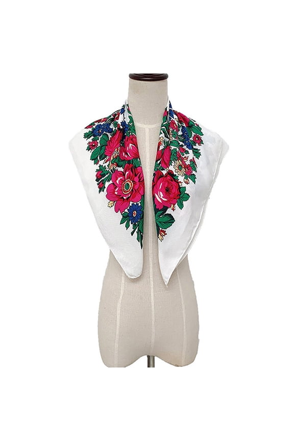 Multicolor Scarfs Scarf women lady Muslim Flower print Folk-Custom Square scarf Wrap Shawl Travel Scarve