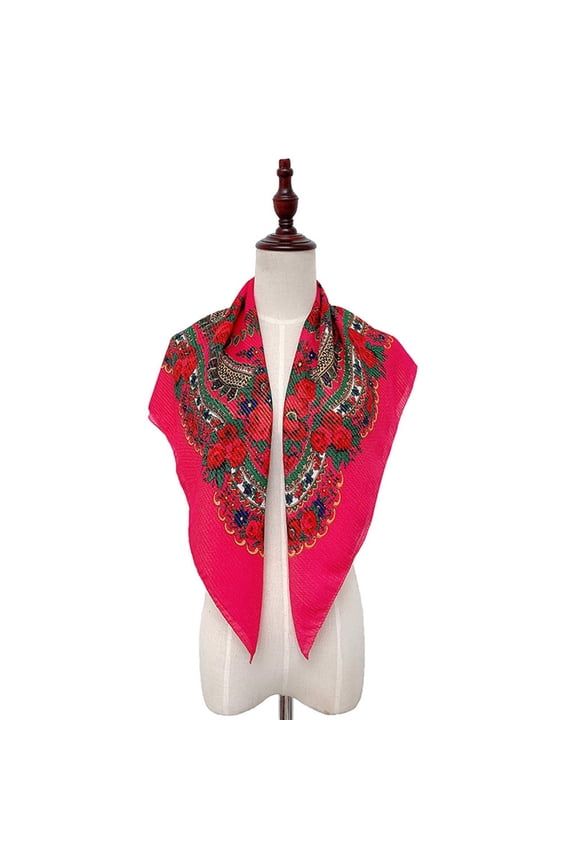 Multicolor Scarfs Scarf women lady Muslim Flower print Folk-Custom Square scarf Wrap Shawl Travel Scarve