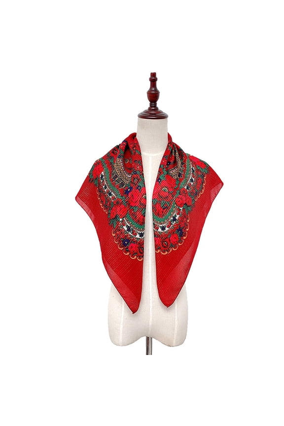 Multicolor Scarfs Scarf women lady Muslim Flower print Folk-Custom Square scarf Wrap Shawl Travel Scarve