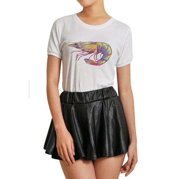 Multicolor Shrimp Printed 100% Cotton Short Sleeves T- Shirt WTS_07 S