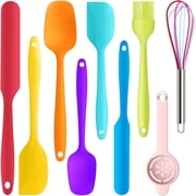 Multicolor Silicone Spatula Set - 446°F Heat Resistant Non Stick Rubber Spatulas for Cooking,Baking,Mixing,Food Grade Silicone Spatula Sets,Nonstick Cookware Fr