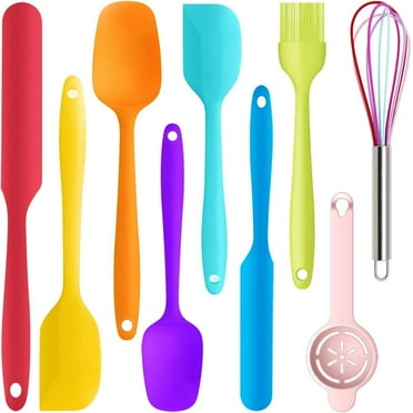 Multicolor Silicone Spatula Set - 446°F Heat Resistant Non Stick Rubber Spatulas for Cooking,Baking,Mixing,Food Grade Silicone Spatula Sets,Nonstick Cookware Friendly,BPA-Free, Dishwasher Safe