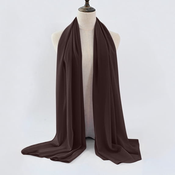 Multicolor Silk Scarves for Women's Soft Solid Color Shawl Baotou Pearl Chiffon Shawl Muslim Hijab on Sale Clearance