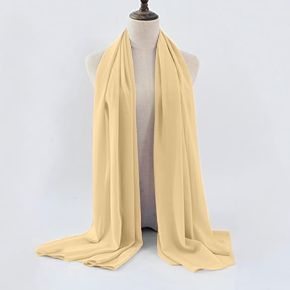 Multicolor Silk Scarves for Women's Soft Solid Color Shawl Baotou Pearl Chiffon Shawl Muslim Hijab on Sale Clearance