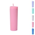 thumbnail image 1 of Hiroekza Multicolor Skinny Tumblers with Lids and Straws, 16oz Double Wall Acrylic Tumbler, Tall Matte Skinny Tumblers, Reusable Cups, 1 of 8