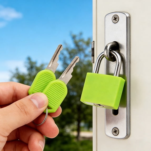 Multicolor Small Luggage Lock with 2 Keys,Mini Metal Suitcase Padlock with Plastic Cover,Secure Locker, Backpack, Box & Laptop Bag,Copper Keyed Padlock for Travel, Gym, School & Office Use - 1 Pcs