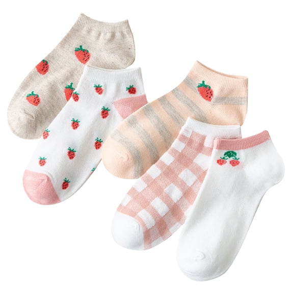 Multicolor Socks 5 Pairs Print Socks for Women Men Girls Series Print Colorful Pattern Novelty Cute Unisex Socks
