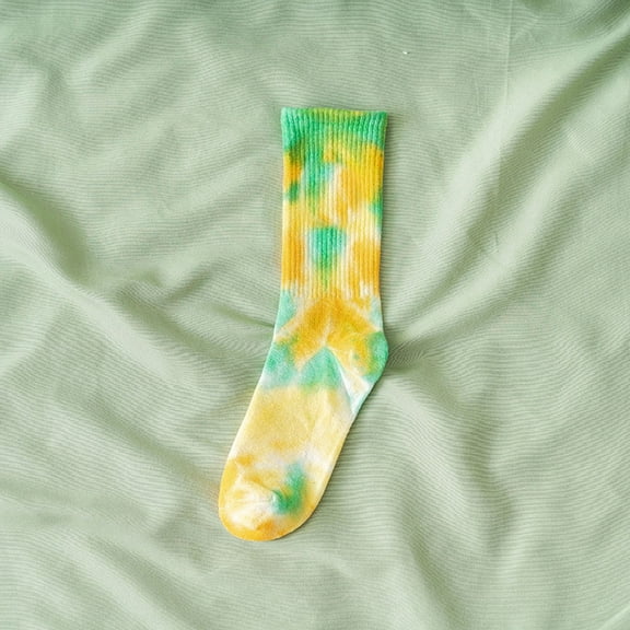 Multicolor Socks Adult Fall and Winter New Tie Dye Mid Calf Socks Couple Socks Street Personality Hip Hop Skateboarding Socks