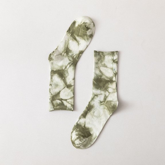 Multicolor Socks Adult Fall and Winter New Tie Dye Mid Calf Socks Couple Socks Street Personality Hip Hop Skateboarding Socks