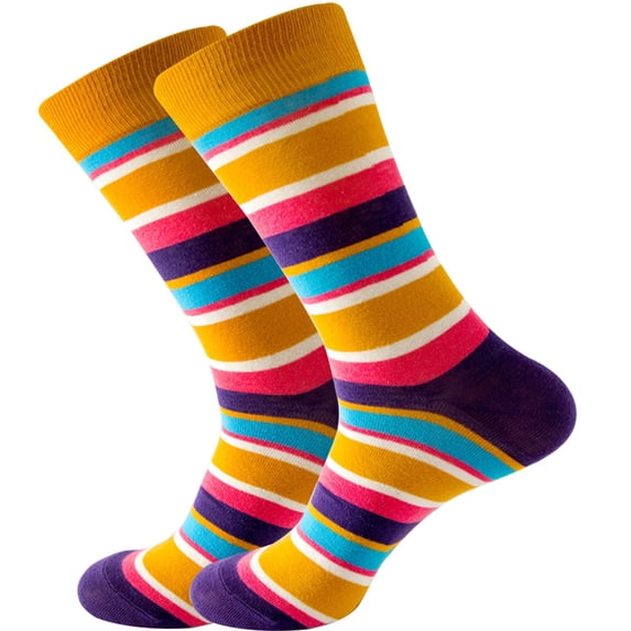 Multicolor Socks Adult Unisex Stripe Stripe Colorful Street Personality Medium Socks