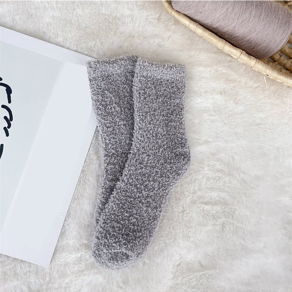 Multicolor Socks Coral Fleece Socks Suitable for Both Men and Women. They Are Thickened Warm Long Socks for Winter Non Shedding Solid Color Floor Sleep Socks