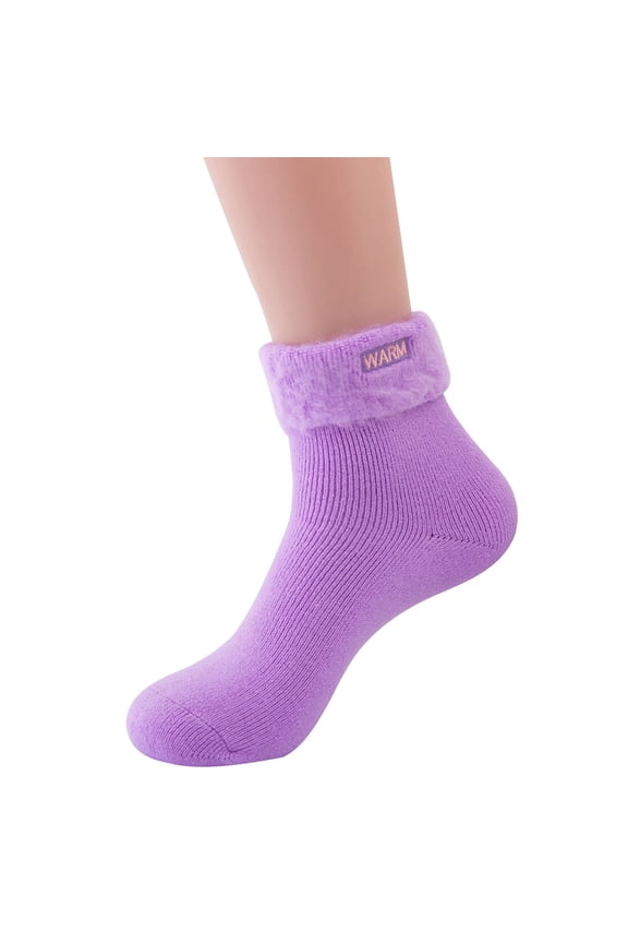 Multicolor Socks Winter Solid Color Knitting Plush Warm Socks Home Socks Ski Socks Moon Socks