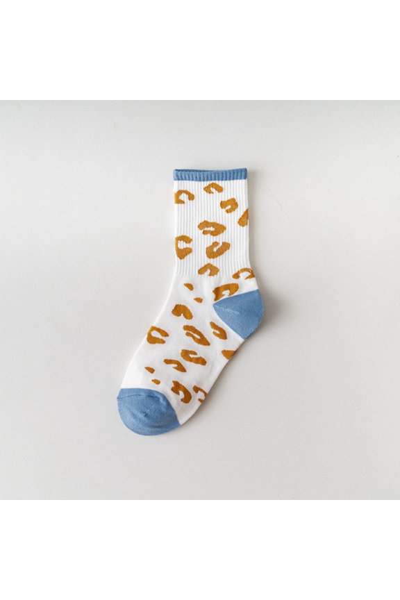 Multicolor Socks Womem Blue Plaid Socks Shallow Mouth Japanese Cute Milk Pattern Socks