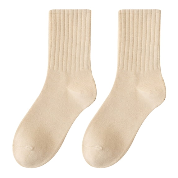 Multicolor Socks Women Solid Color Socks Mid Tube Autumn and Qinter All Long Tube Pure Cotton Pile Socks