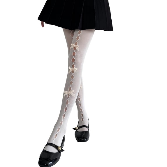 Multicolor Socks for Women Lolita Tights with Bows Cute Mesh Halloween Stockings 80S 90S Female Girls Gothic Lace Stockings Leggings
